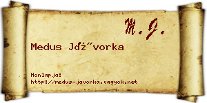 Medus Jávorka névjegykártya